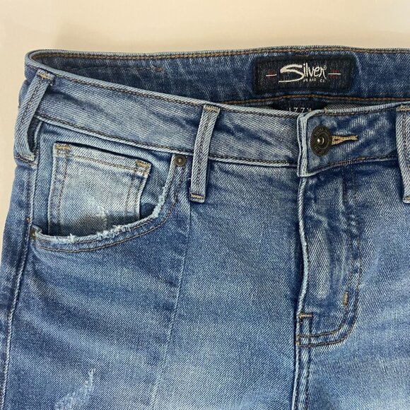 Silver Jeans Izzy Slim Crop Women's Size 25 (26 x 25) Mid Rise Light Wash - Picture 8 of 13